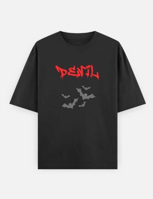Devil bats Oversized Cotton T-Shirt