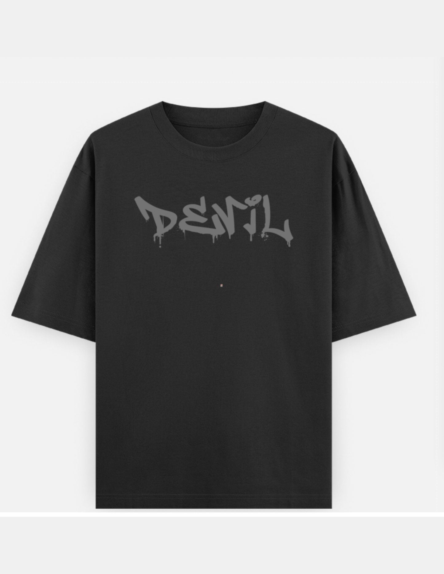 Devil grey Oversized Cotton T-Shirt
